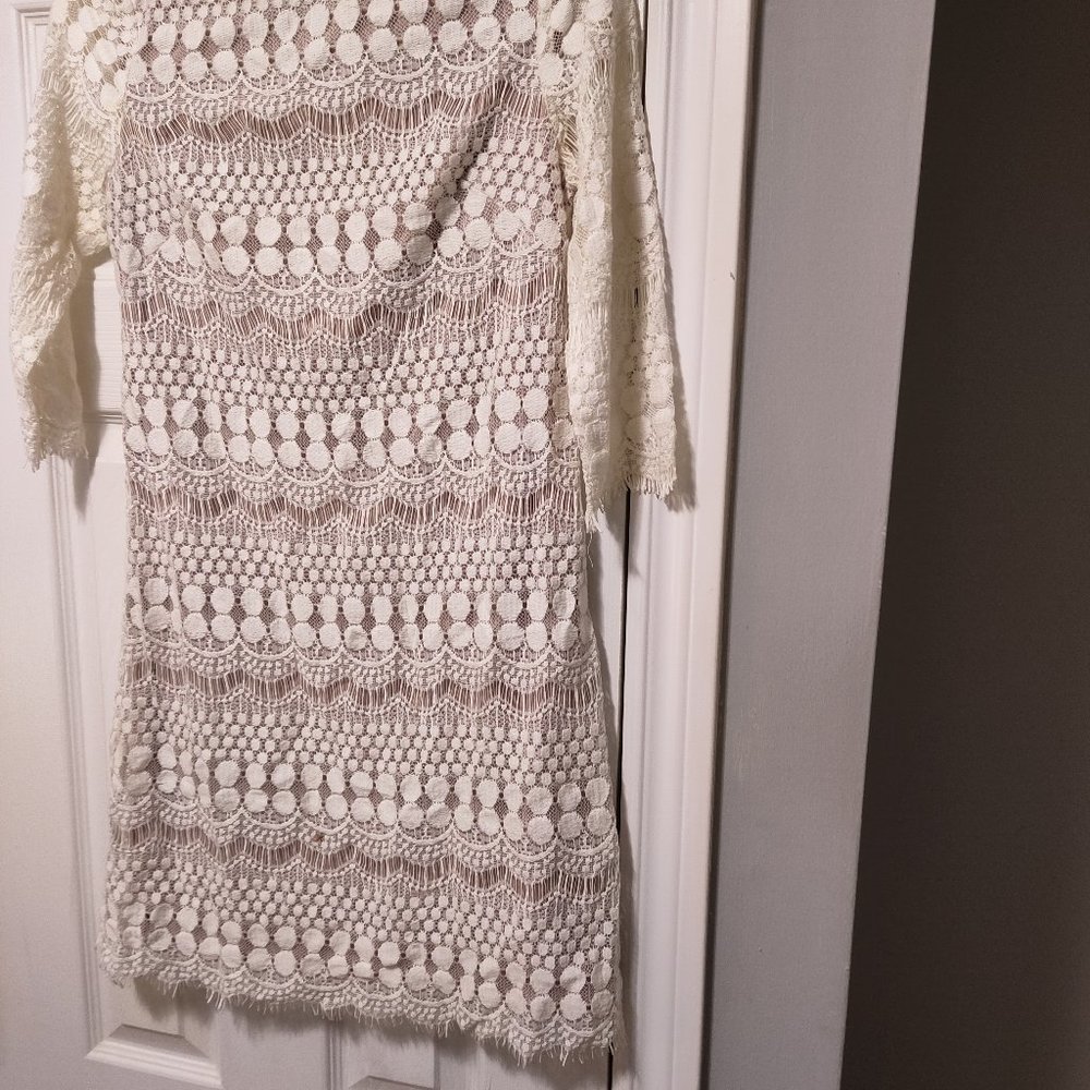 Laura Petite white cotton mini dress.